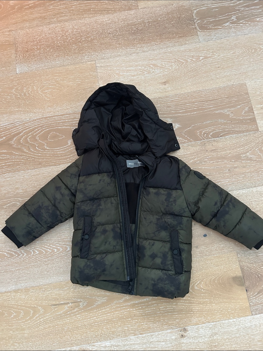Michael Kors Kids Puffer Jacket with Hood - Olive Green - 3T